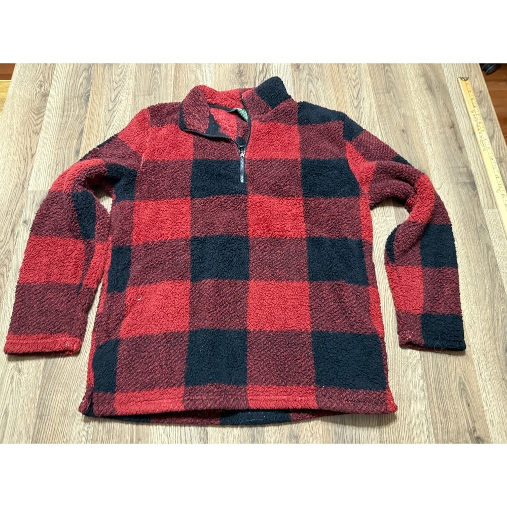 Stillwater Supply Co. Sweater, Women's Size XL, Black Red, Plaid, 1/4 Zipper